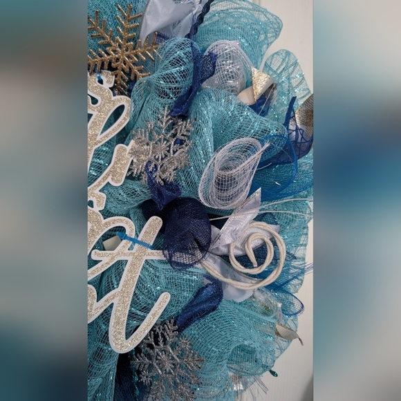 Handmade All Is Bright Holiday Decoration Wreath (EUC) - Picture 3 of 7